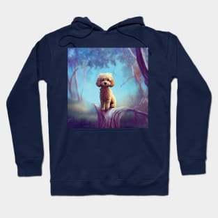 Apricot Cavapoo puppy dog in the woods Hoodie